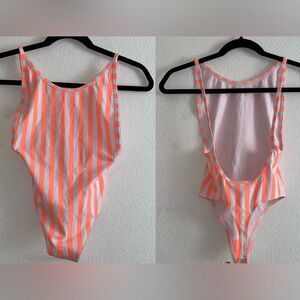 Aritzia Tna 90’S COZUMEL BODYSUIT in Orange and White Stripe